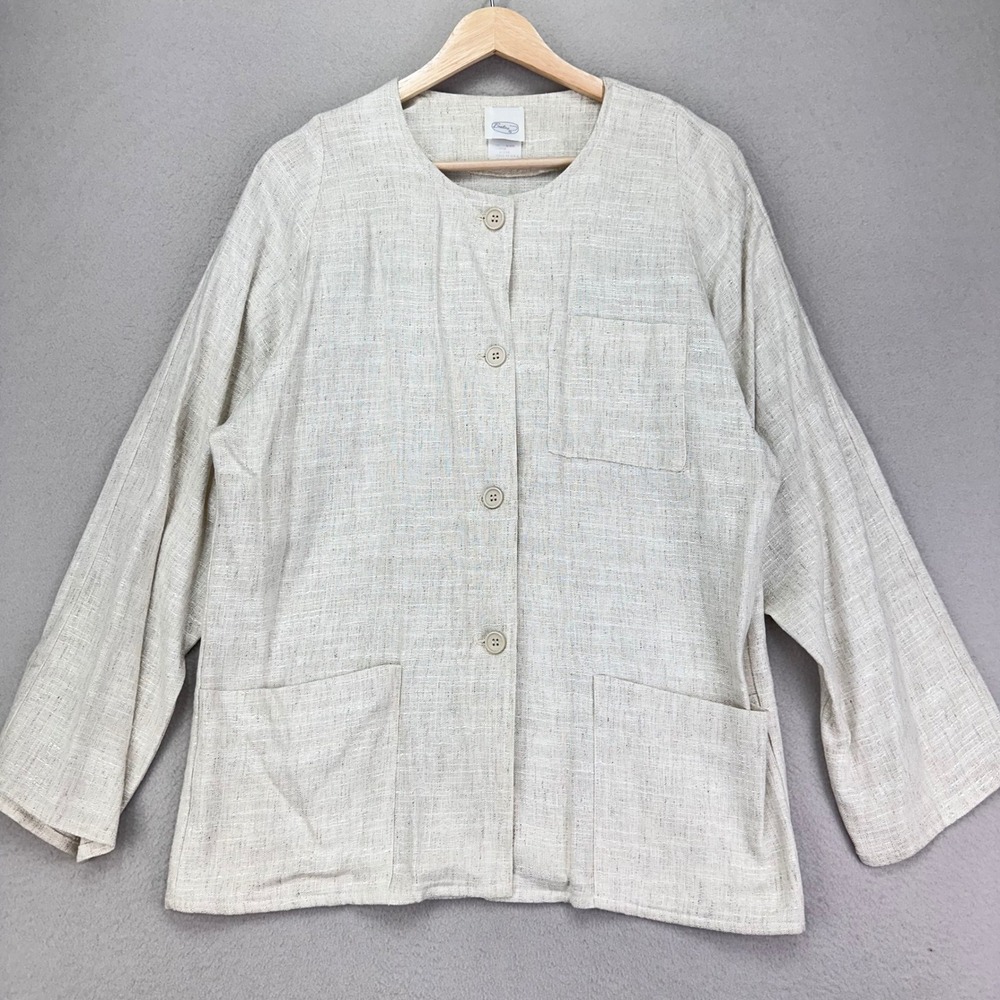 Vintage Beeline Tunic Womens Small Oatmeal‎ Flax/Silk Minimalist Lagenlook